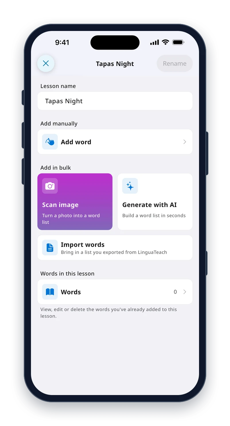 LinguaTeach — Create Lesson